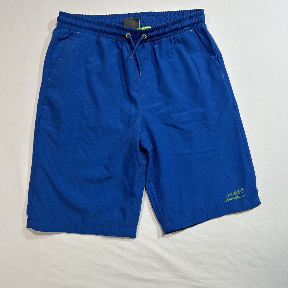 Eddie Bauer Youth Boys Size L 14/16 Blue Swim Trunks Athletic Shorts Mesh Lined